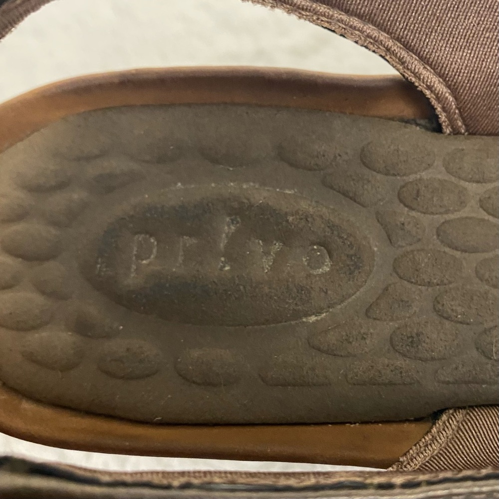 Privo by Clarks Brown Leather Slingback Wedge Sandals Women’s Size 6 - Picture 7 of 10
